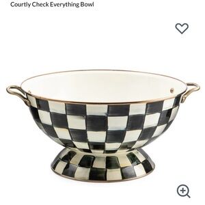 MacKenzie-Childs Courtly Check Bowl - Black and White